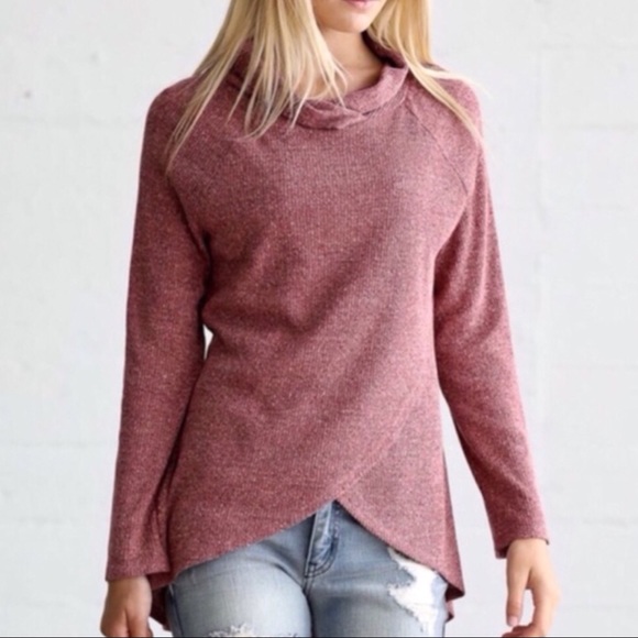 Mauve Long Sleeve Layered Top - Picture 2 of 2